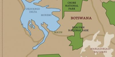 Karte Botsvāna kartes nacionālie parki