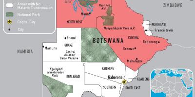 Karte Botsvāna malāriju