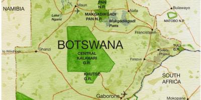Karte Botsvāna spēli rezerves