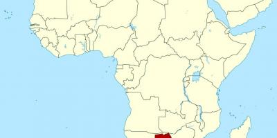 Karte Botsvāna uz pasaules