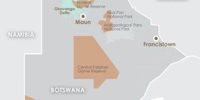 Karte maun Botsvāna